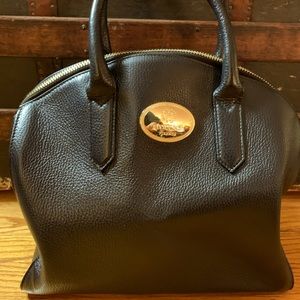 Roberto Cavalli Black Leather Handbag Purse